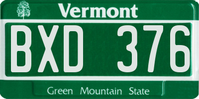 VT license plate BXD376