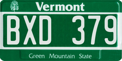 VT license plate BXD379