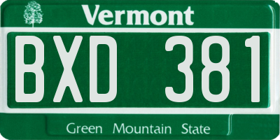 VT license plate BXD381