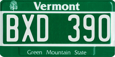 VT license plate BXD390