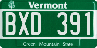 VT license plate BXD391