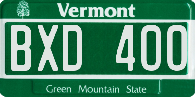 VT license plate BXD400
