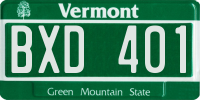 VT license plate BXD401