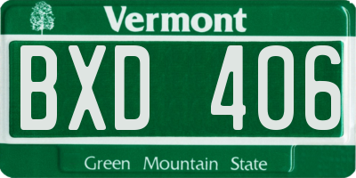 VT license plate BXD406