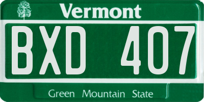 VT license plate BXD407