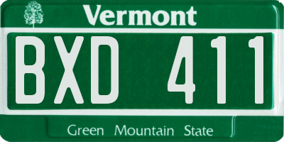 VT license plate BXD411