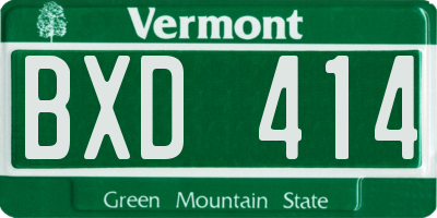 VT license plate BXD414