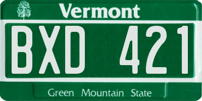 VT license plate BXD421