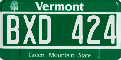 VT license plate BXD424