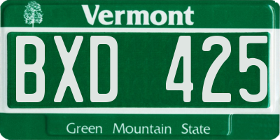VT license plate BXD425