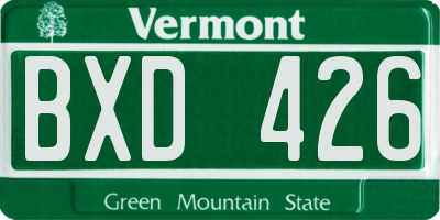 VT license plate BXD426