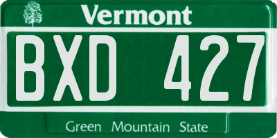 VT license plate BXD427