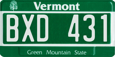VT license plate BXD431