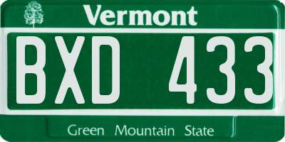 VT license plate BXD433