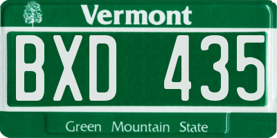 VT license plate BXD435
