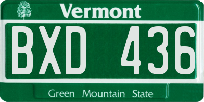 VT license plate BXD436