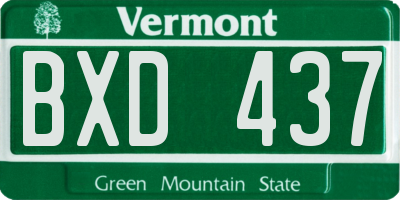 VT license plate BXD437