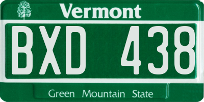 VT license plate BXD438