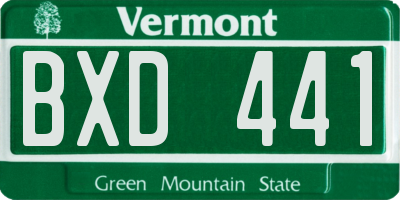 VT license plate BXD441
