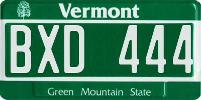 VT license plate BXD444