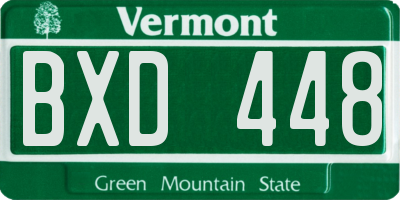 VT license plate BXD448