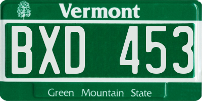 VT license plate BXD453