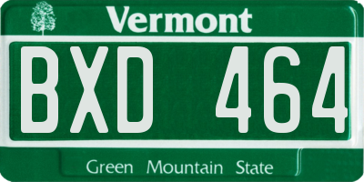 VT license plate BXD464