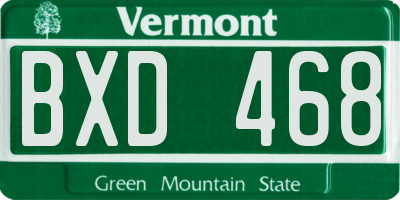 VT license plate BXD468