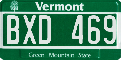 VT license plate BXD469