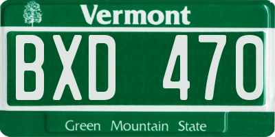 VT license plate BXD470
