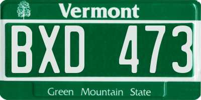 VT license plate BXD473