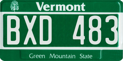 VT license plate BXD483
