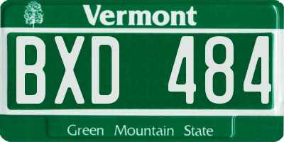 VT license plate BXD484