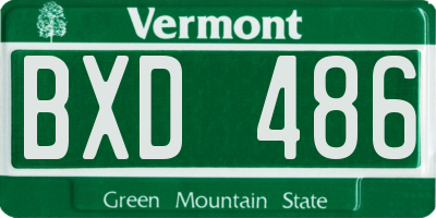 VT license plate BXD486