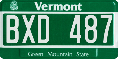 VT license plate BXD487
