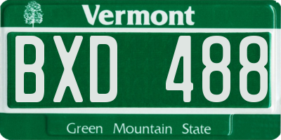 VT license plate BXD488