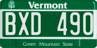 VT license plate BXD490