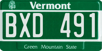 VT license plate BXD491