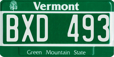 VT license plate BXD493