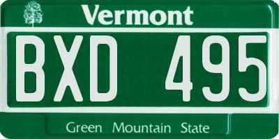 VT license plate BXD495