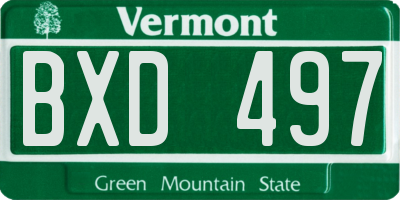 VT license plate BXD497