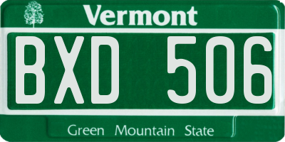 VT license plate BXD506