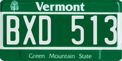 VT license plate BXD513