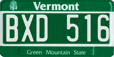 VT license plate BXD516