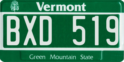 VT license plate BXD519