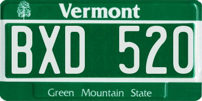 VT license plate BXD520