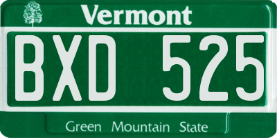 VT license plate BXD525