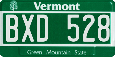 VT license plate BXD528