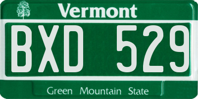 VT license plate BXD529