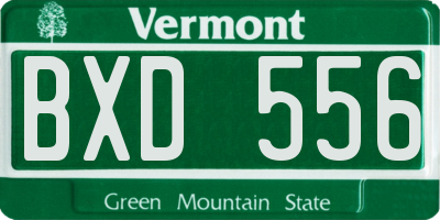 VT license plate BXD556